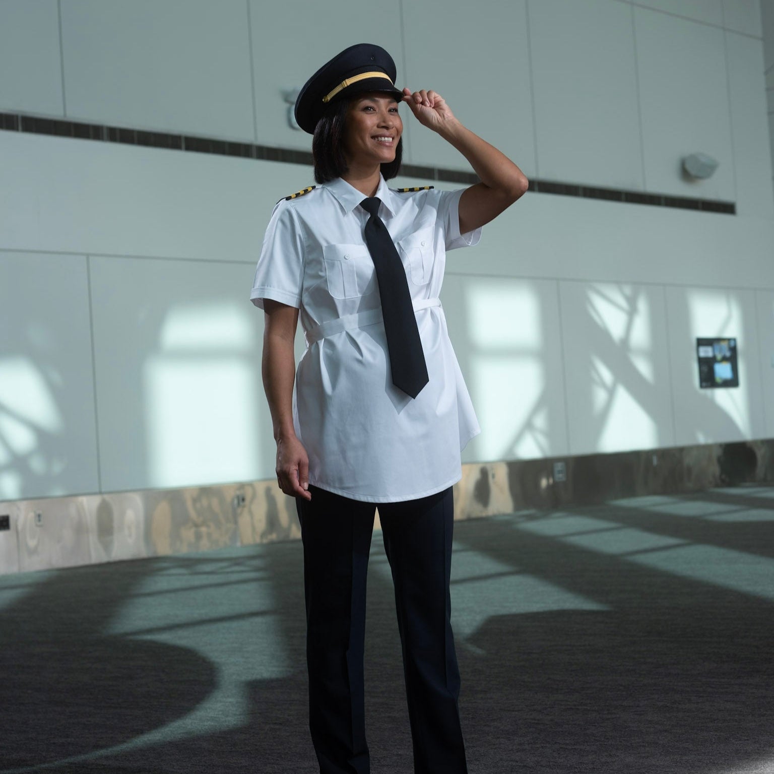 Peyton Maternity Pilot Shirt with Belt