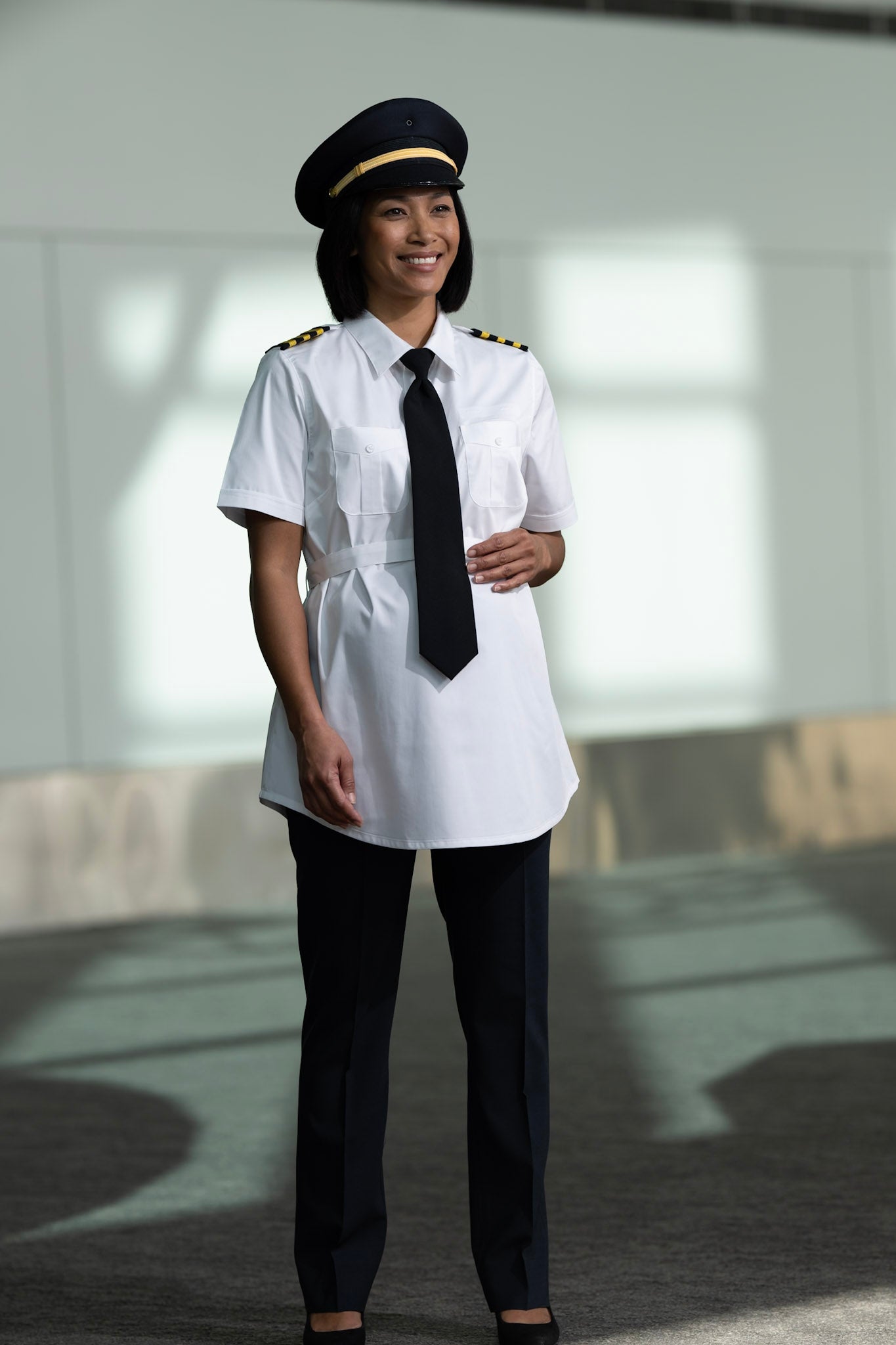 Peyton Maternity Pilot Shirt with Belt