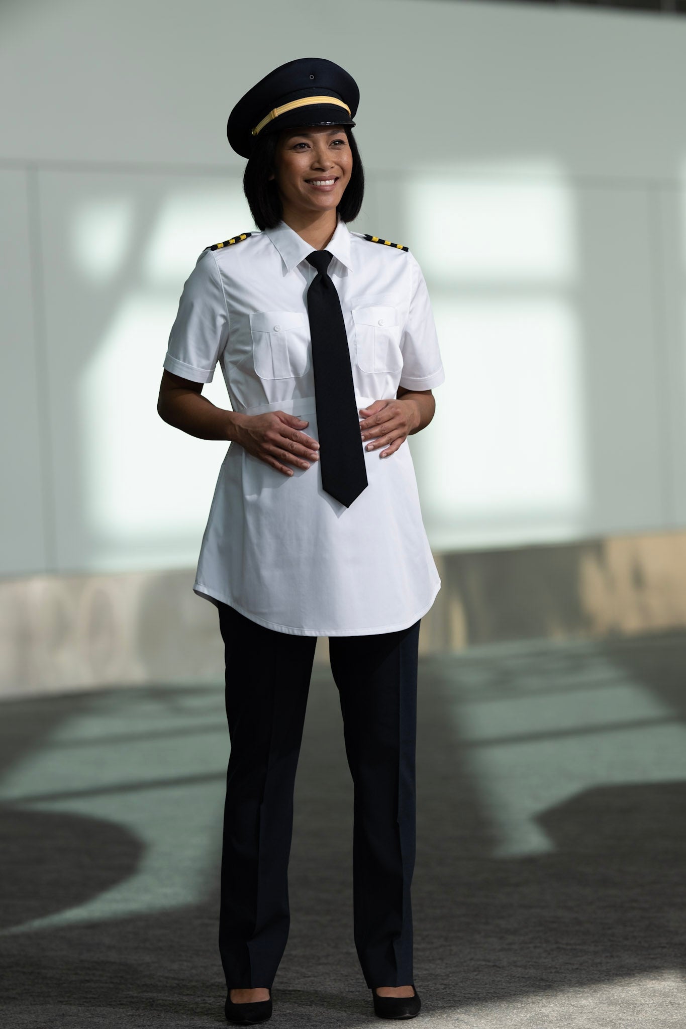 Peyton Maternity Pilot Shirt with Belt
