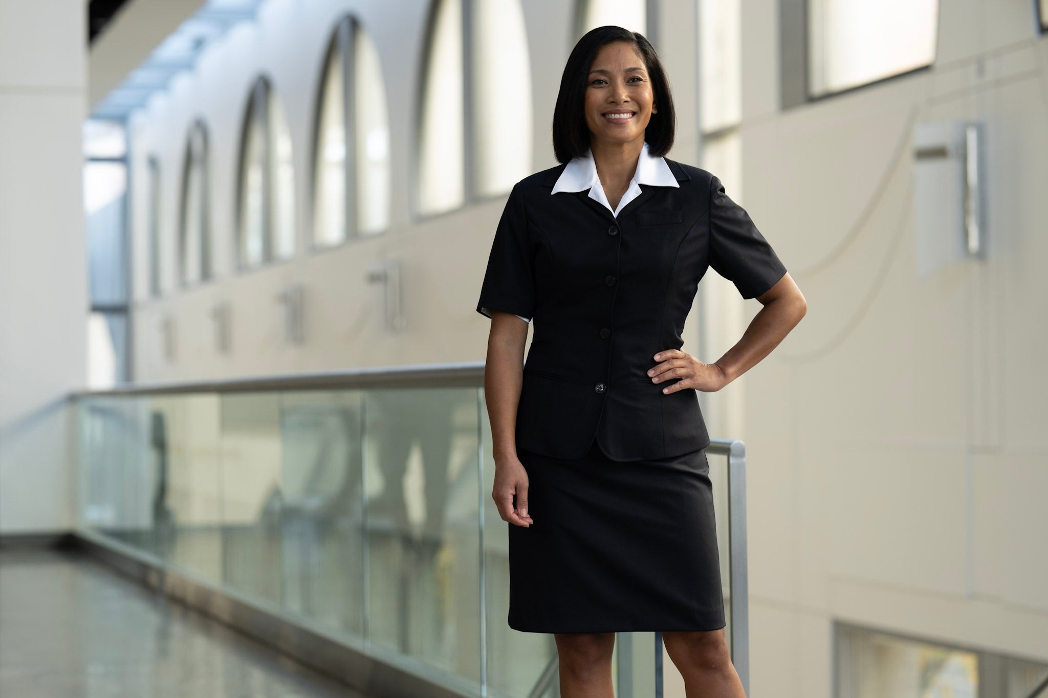 Jillian Short Sleeve Sharkskin Midnight Blue Blazer