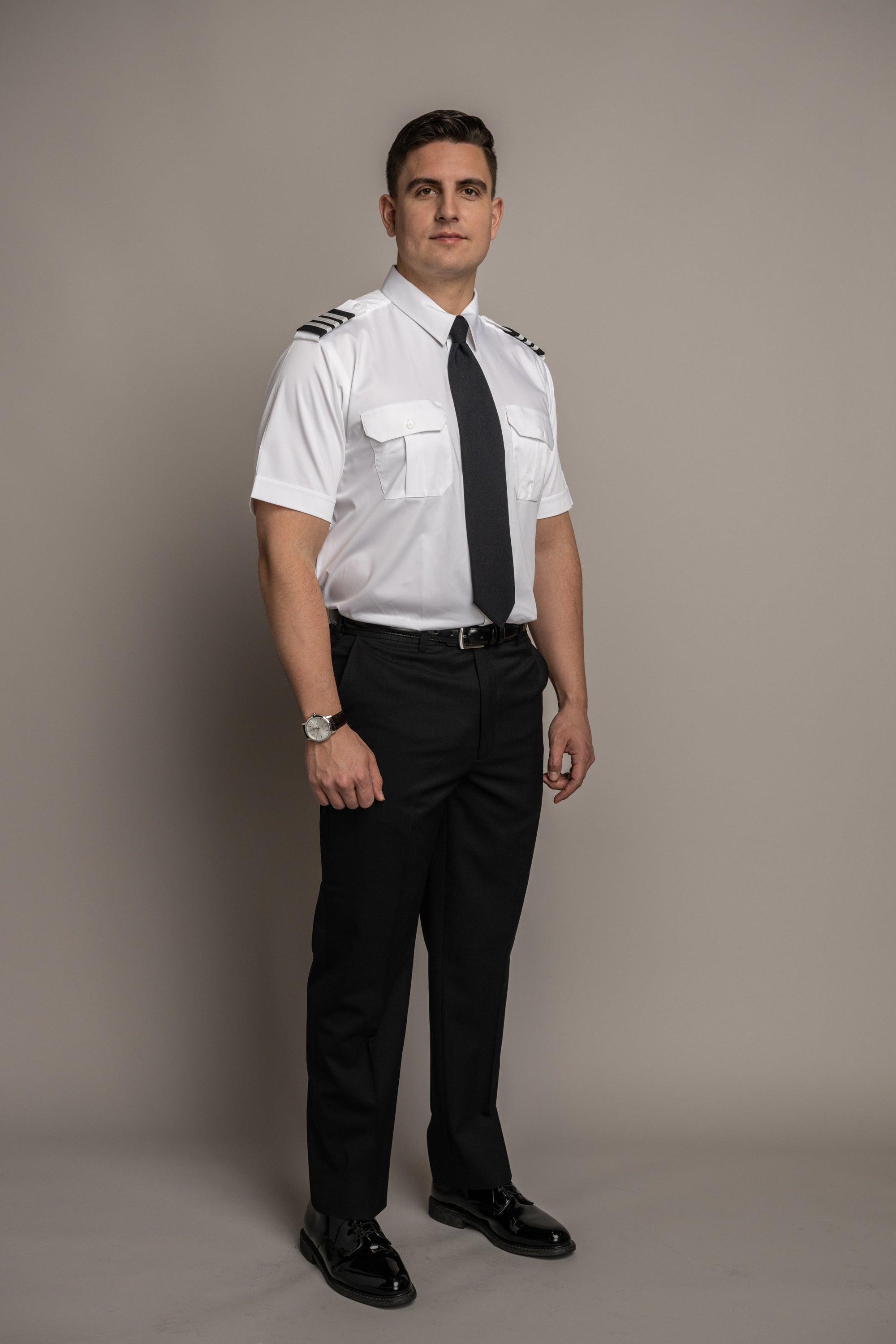 Austin Flat Front Comfort Fit Non Wool Navy Pants