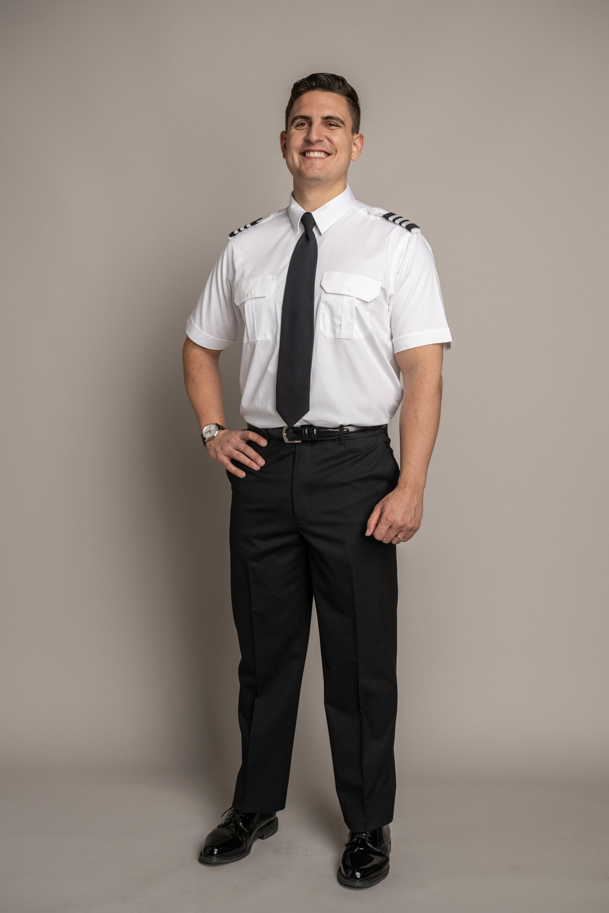 Austin Flat Front Comfort Fit Non Wool Navy Pants
