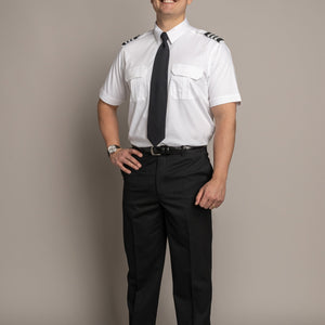 Austin Flat Front Regular Fit Sharkskin Admiral Blue Pants