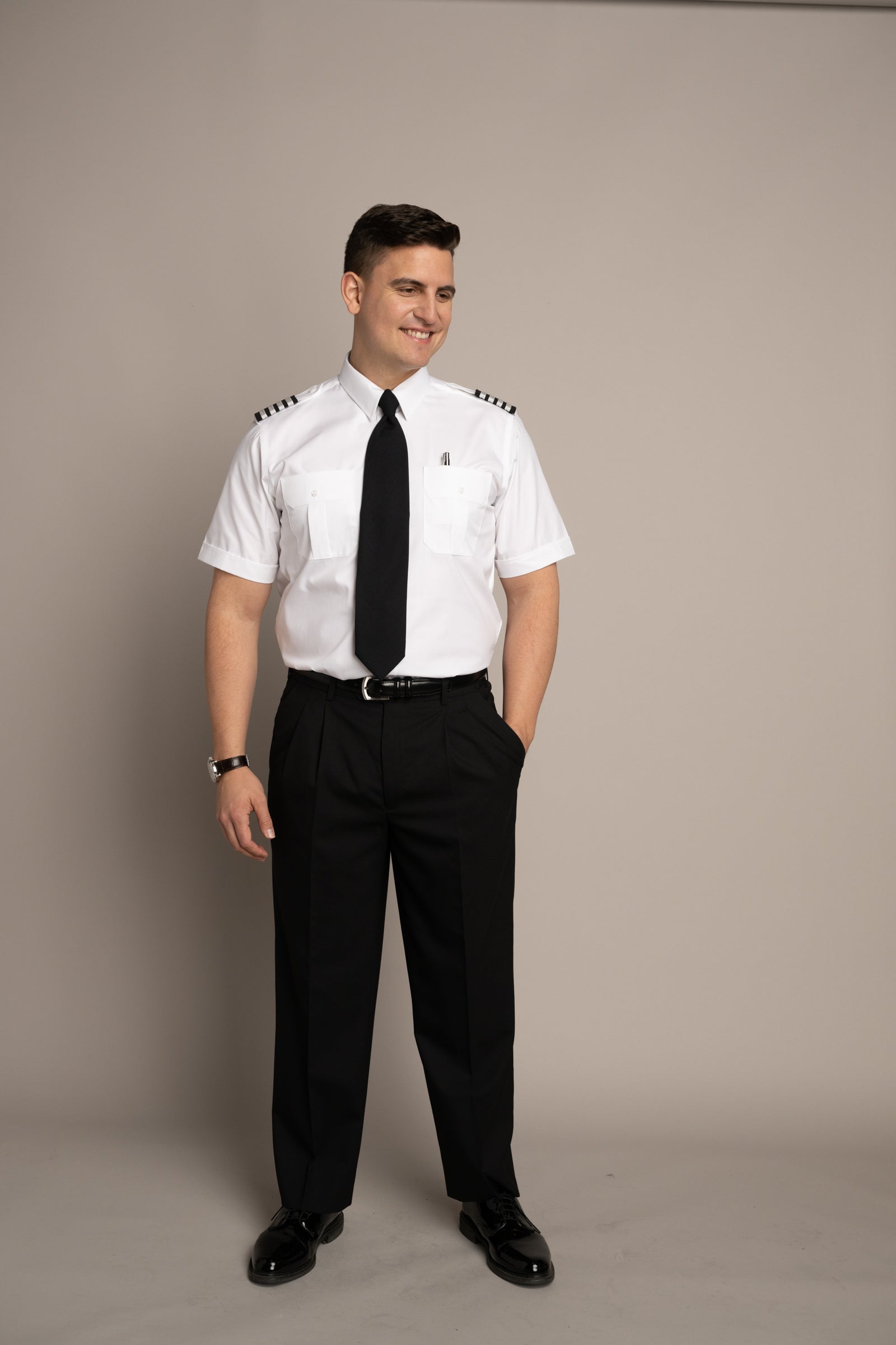 Bryce Pleated Comfort Fit Non Wool Navy Pants