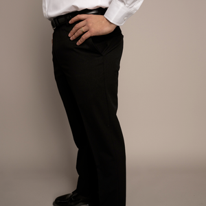 Cody Flat Front Slim Fit Sharkskin Midnight Blue Pants