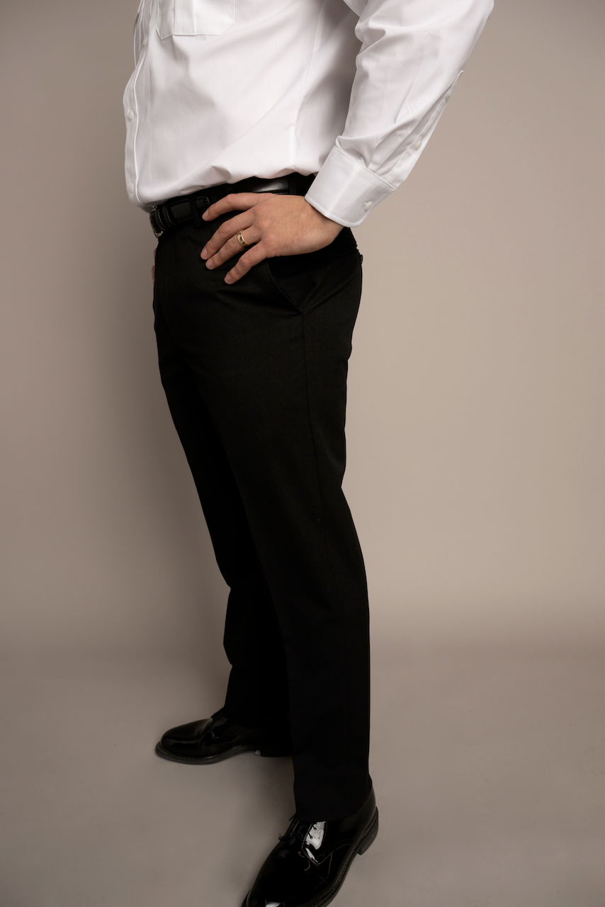 Cody Flat Front Slim Fit Sharkskin Gunsmoke Pants