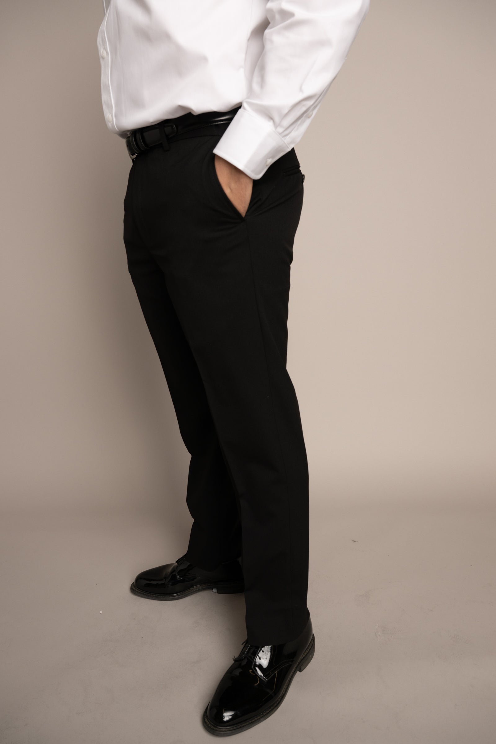 Cody Flat Front Slim Fit Sharkskin Midnight Blue Pants