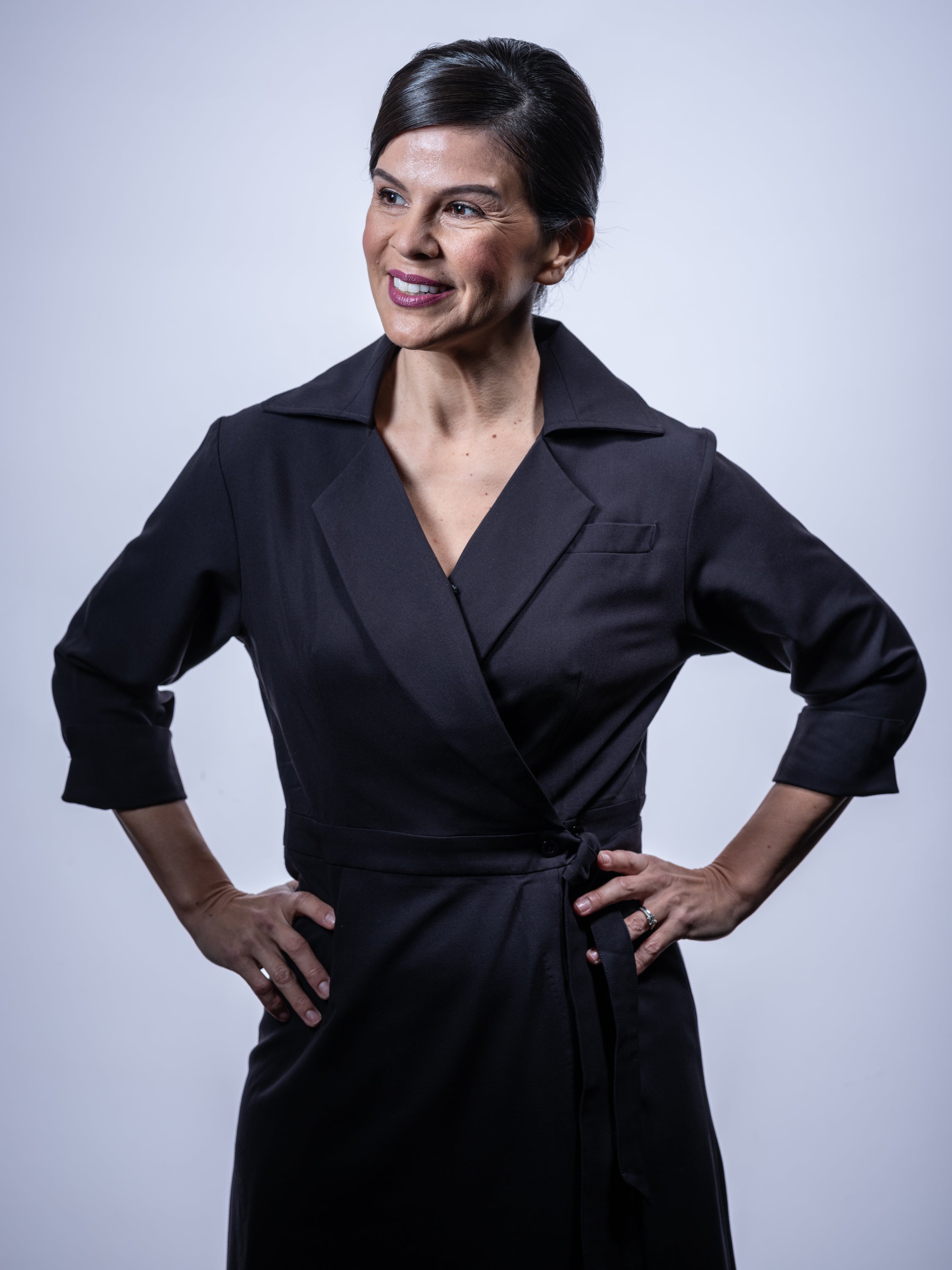 Whitney Wrap Around Navy Dress