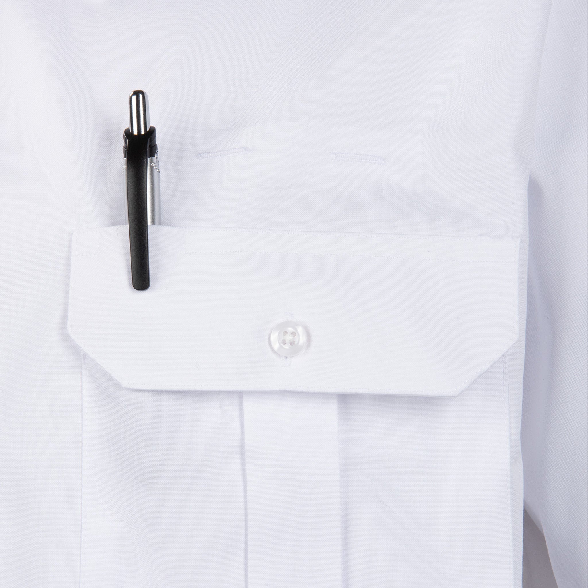 Enzo Flap Pocket Short Sleeve Bamboo Tapered Soft Collar Shirt w/Eyelet