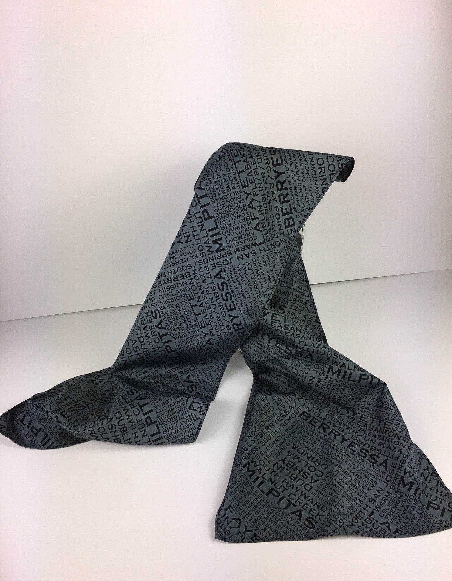 Black on Grey Oblong BART Foreworker Scarf