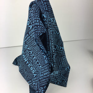 Light Blue on Navy Oblong BART Station Agents Scarf