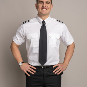 Enzo Flap Pocket Short Sleeve Bamboo Tapered Soft Collar Shirt w/Eyelet