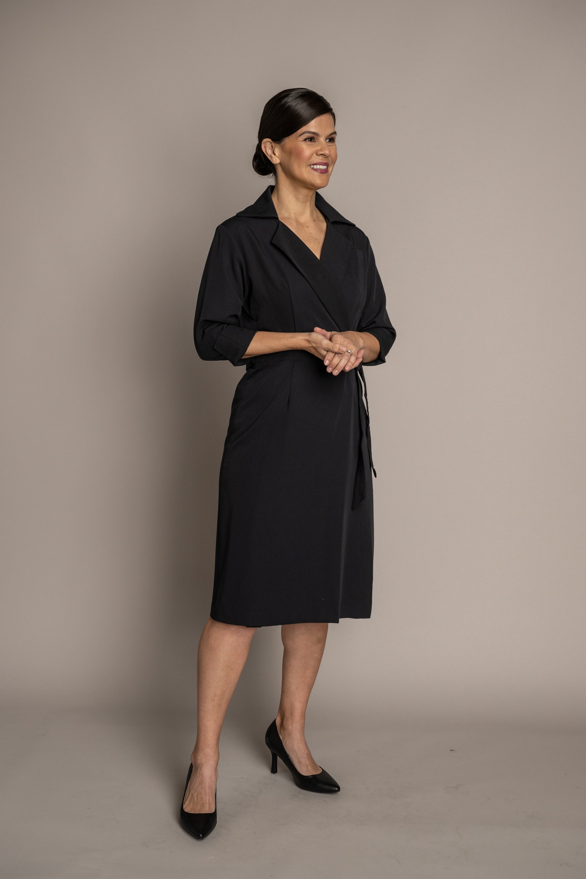 Whitney Wrap Around Navy Dress