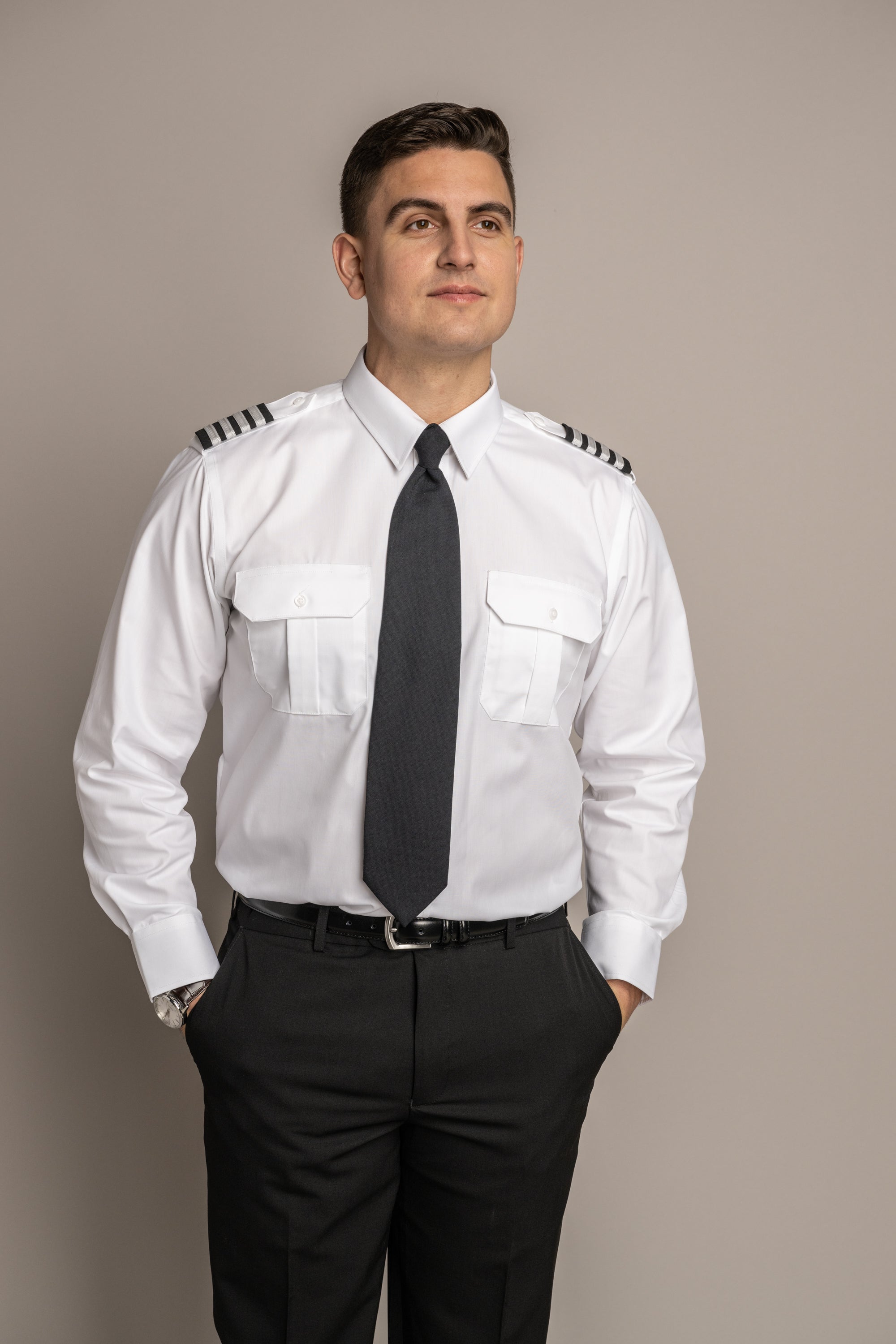 Sterling Flap Pocket Tapered Long Sleeve Soft Collar Shirt w/Eyelet