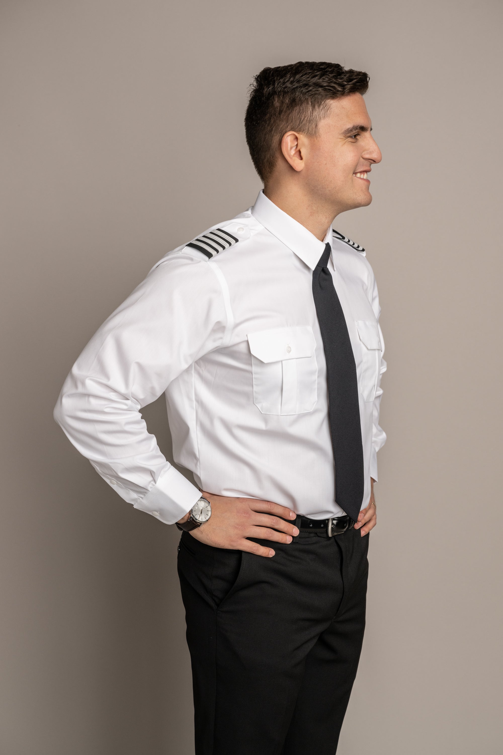 Sterling Open Pocket Long Sleeve Tapered Soft Collar Shirt w/ Eyelet