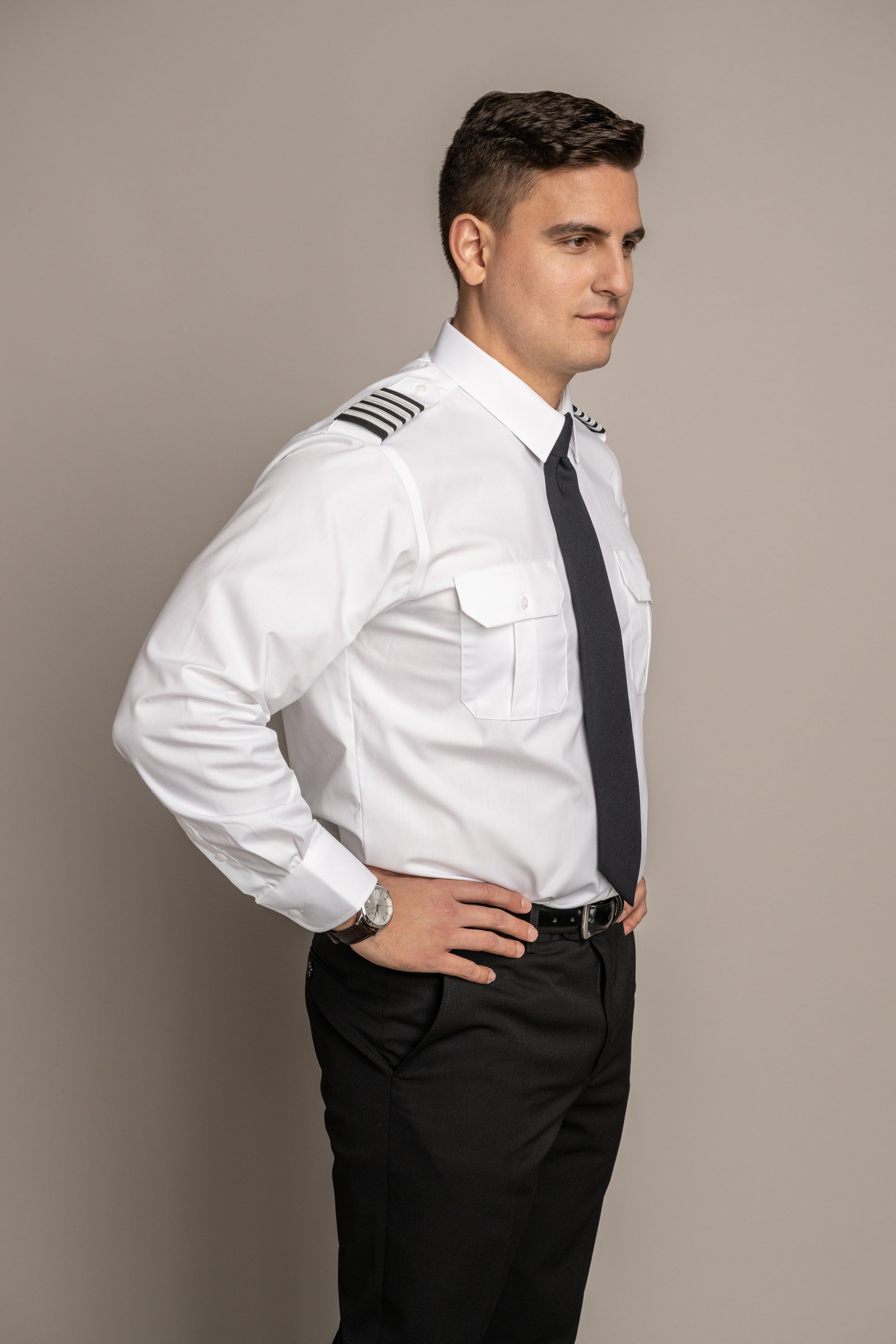 Sterling Open Pocket Long Sleeve Tapered Soft Collar Shirt w/ Eyelet