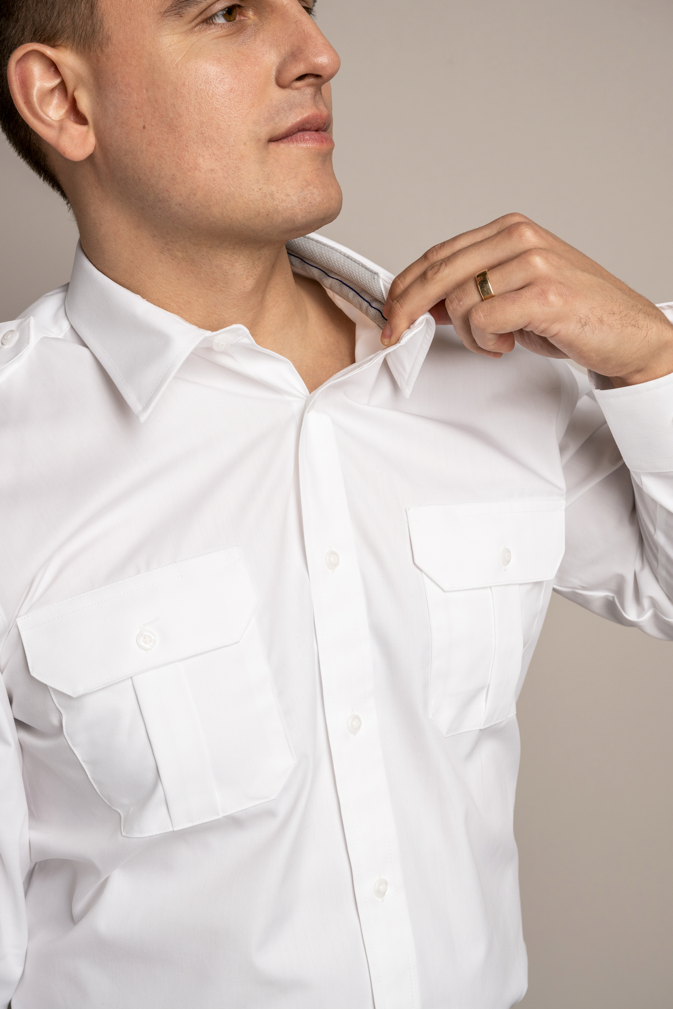 Sterling Flap Pocket Long Sleeve Tapered Soft Collar Shirt