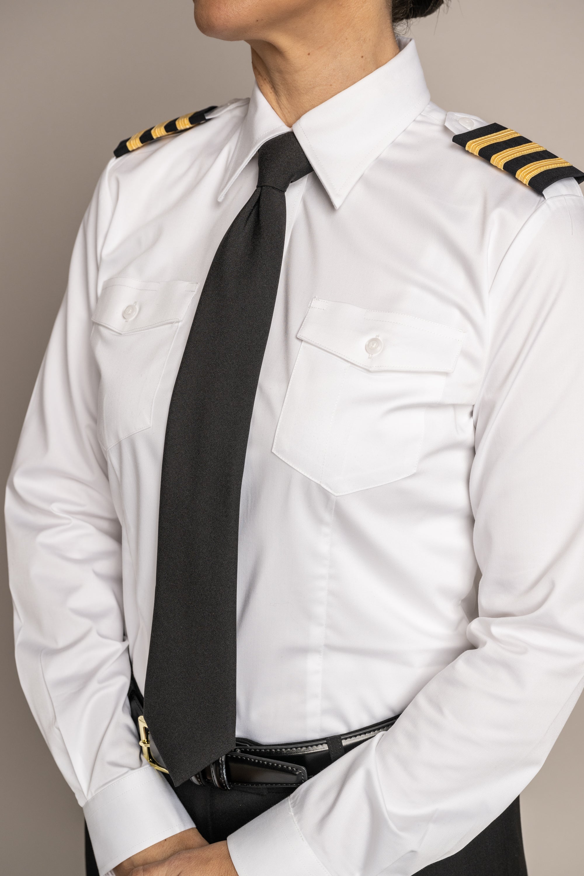 Stephanie Flap Pocket Long Sleeve Bamboo Soft Collar Shirt w/Eyelet