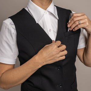 Victoria Single Breasted Sharkskin Admiral Blue Vest