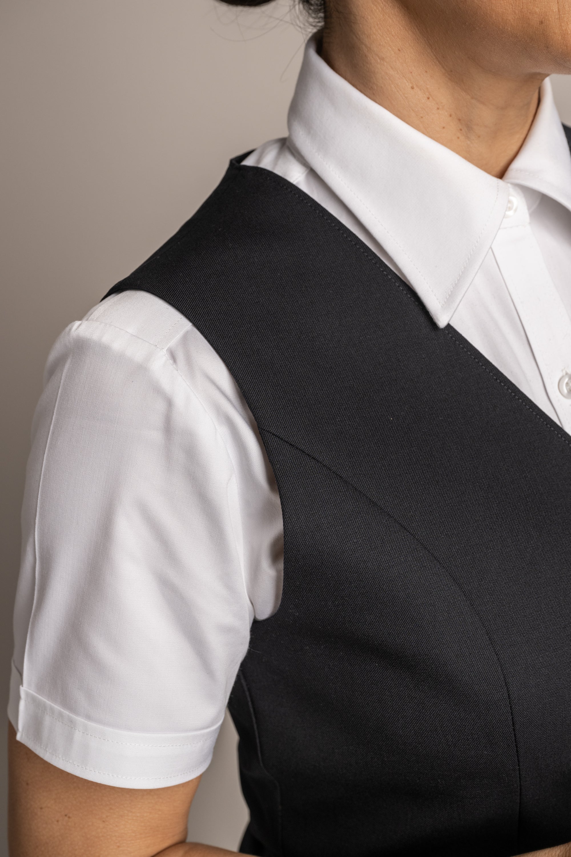 Victoria Single Breasted Sharkskin Blue Vest