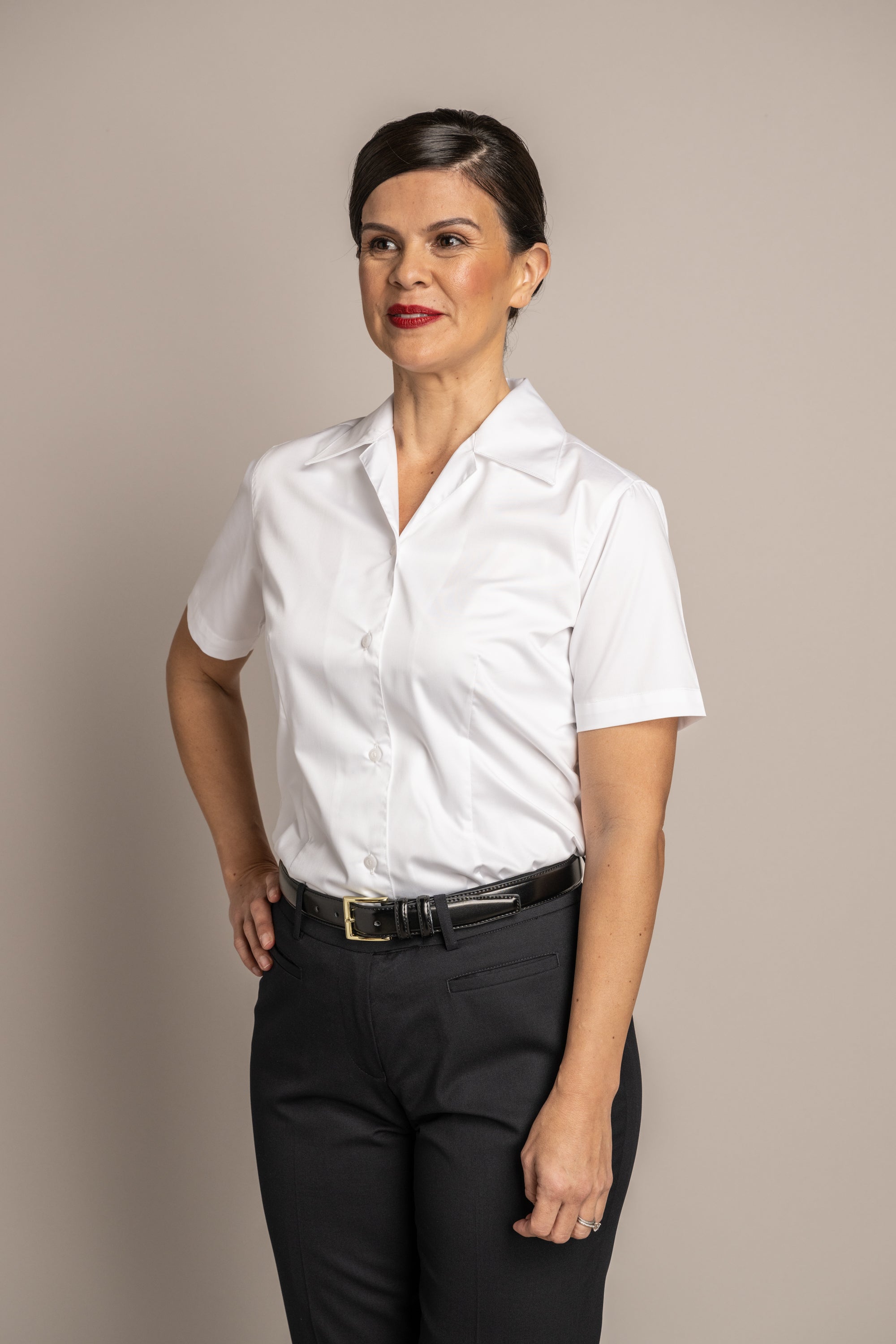 Anne V-Neck Short Sleeve Shirt