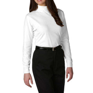 Jersey Knit Turtleneck White Unisex Shirt