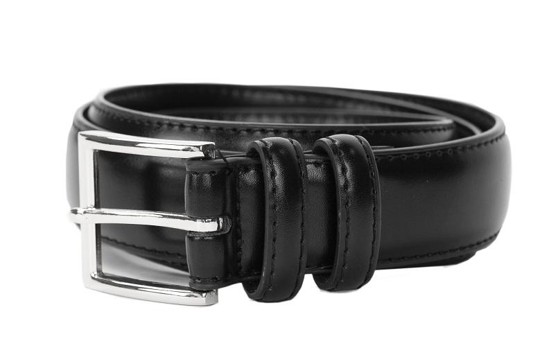Classic Unisex Black Belt w/Silver Buckle