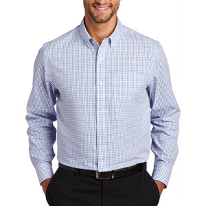Male Egyptian Blue Check Long Sleeve Shirt