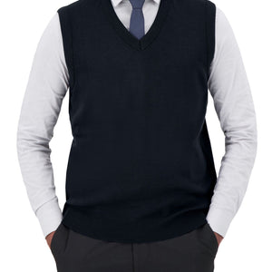 Unisex V-Neck Navy Sweater Vest