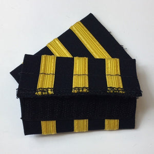 3/8" Gold Nylon Velcro Black Epaulets