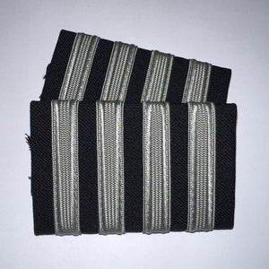 3/8" Silver Nylon Basic Blue Epaulets