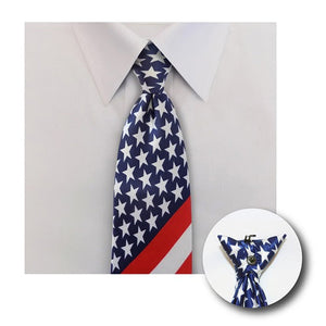 Clip-On Patriotic Tie