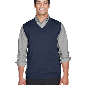 Unisex V-Neck Cotton Navy Sweater Vest