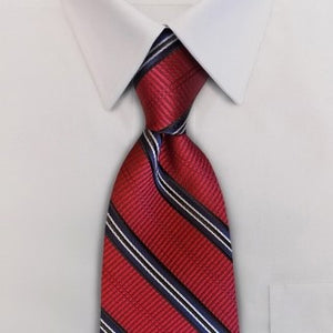 Four-in-Hand Venetian Blinds Scarlet Red/Black/Winter White Tie