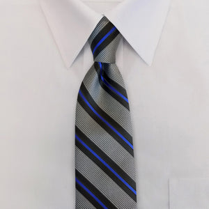 Four-in-Hand Stripe Blue Line Tie