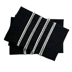 Silver Nylon Piping Black Velcro Epaulets