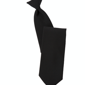 Clip-On Satin Black Tie