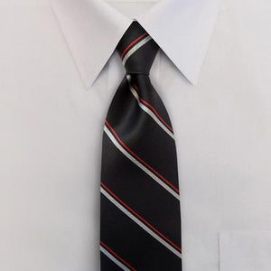 Four-in-Hand Red & Black Stripe Tie
