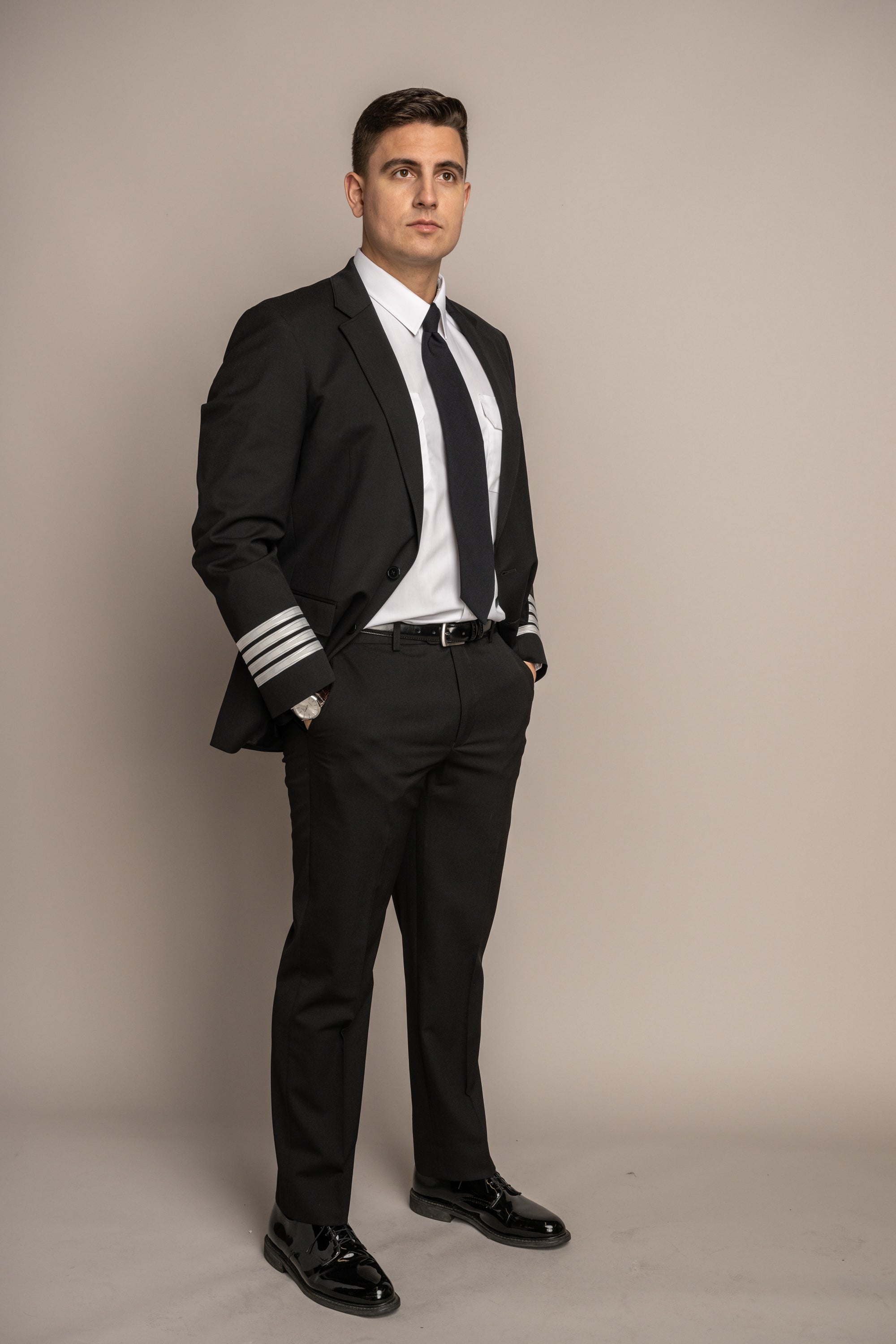 Uniforms Canada. Monaco Tailored Fit Pants, Black - Mens Suit