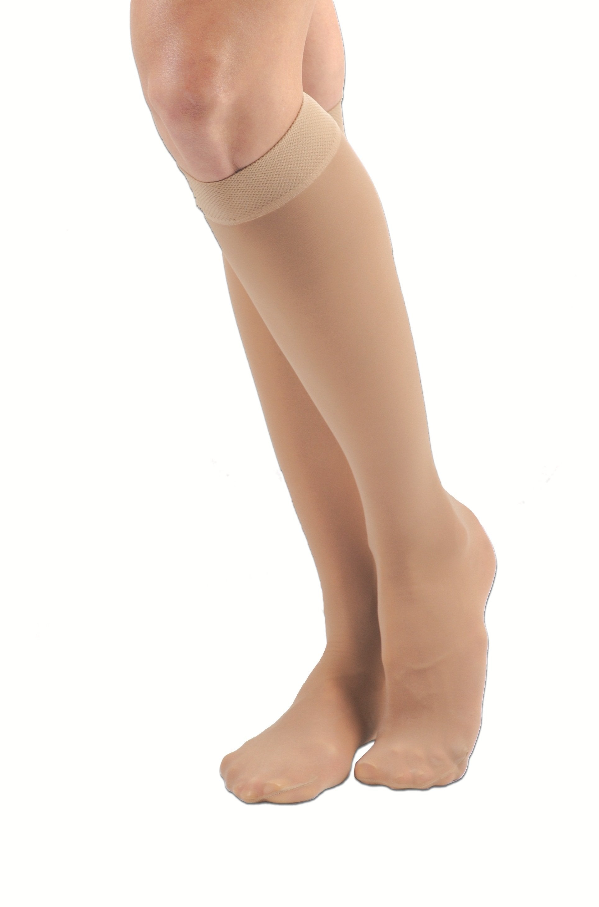 Closed Toe Knee High Nude Compression Stockings - M&H Uniforms