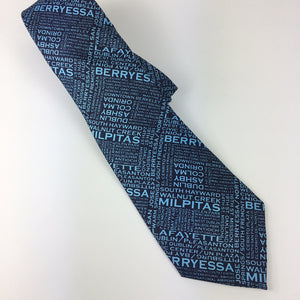 Four-in-Hand Light Blue/Navy BART Station Agents Tie