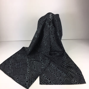 Grey on Black Oblong BART Foreworkers Scarf