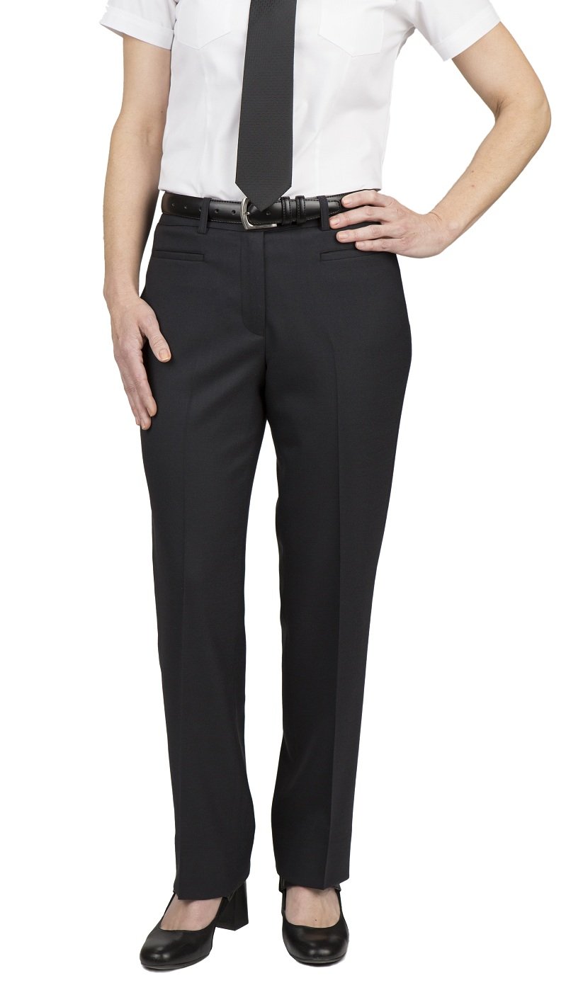 Melissa Flat Front Cotton Navy Pants - M&H Uniforms