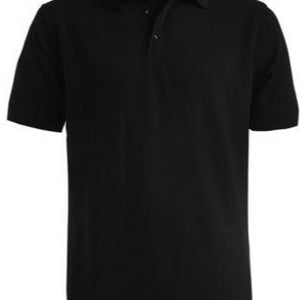 Pique Polo Black Cotton