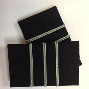 1/8 Silver Nylon Piping Black Epaulets