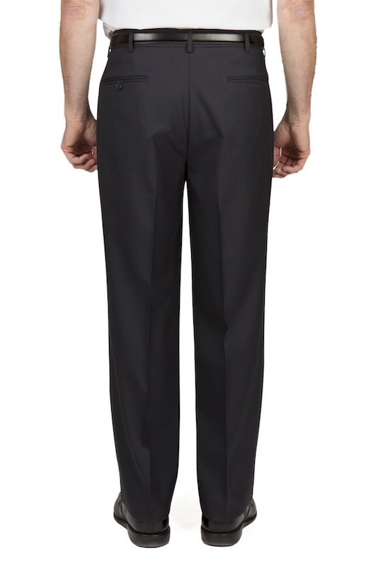 Bryce Pleated Relaxed Fit Sharkskin Midnight Blue Pants - M&H Uniforms