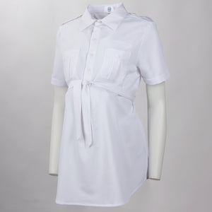 Peyton Maternity Bamboo Pilot Shirt with Belt