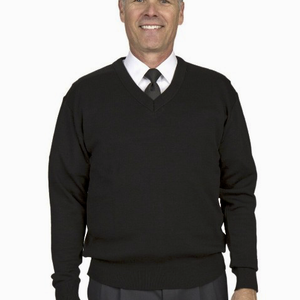 Pullover V-Neck Long Sleeve Black Sweater